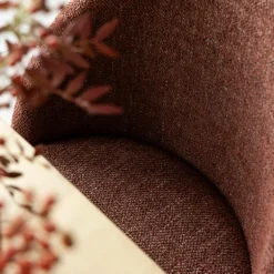 Made in Meubles Chaise en tissu acajou et bois clair Nyssa (lot de 2)