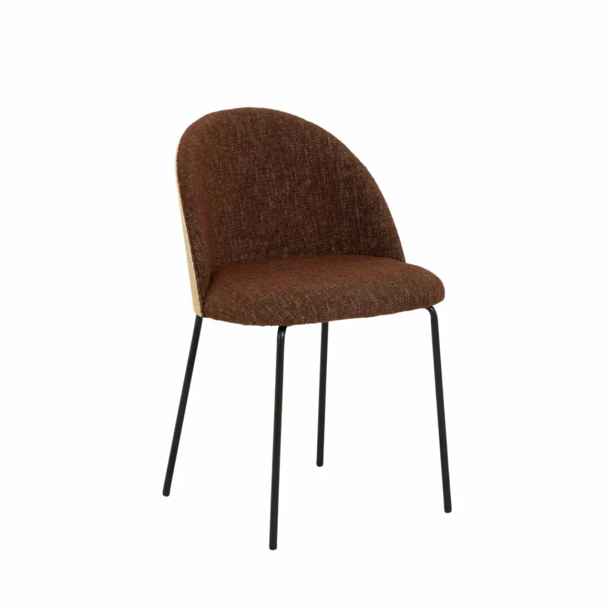 Made in Meubles Chaise en tissu acajou et bois clair Nyssa (lot de 2)