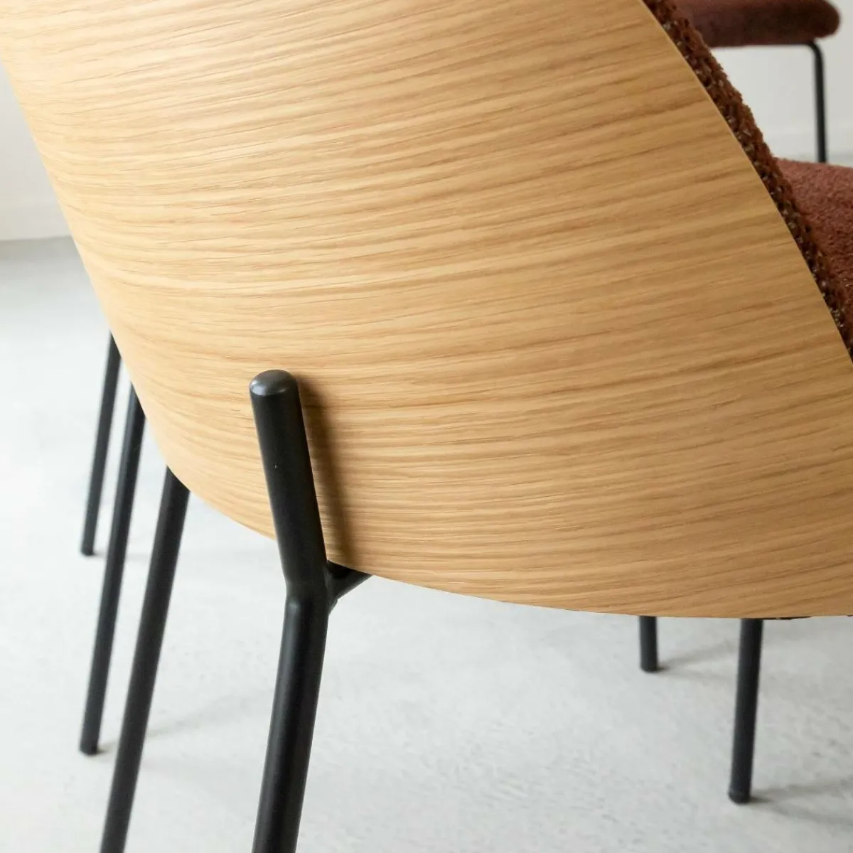 Made in Meubles Chaise en tissu acajou et bois clair Nyssa (lot de 2)
