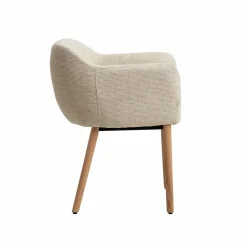 Made in Meubles Chaise en tissu beige Solène (lot de 2)