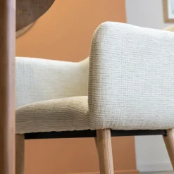 Made in Meubles Chaise en tissu beige Solène (lot de 2)