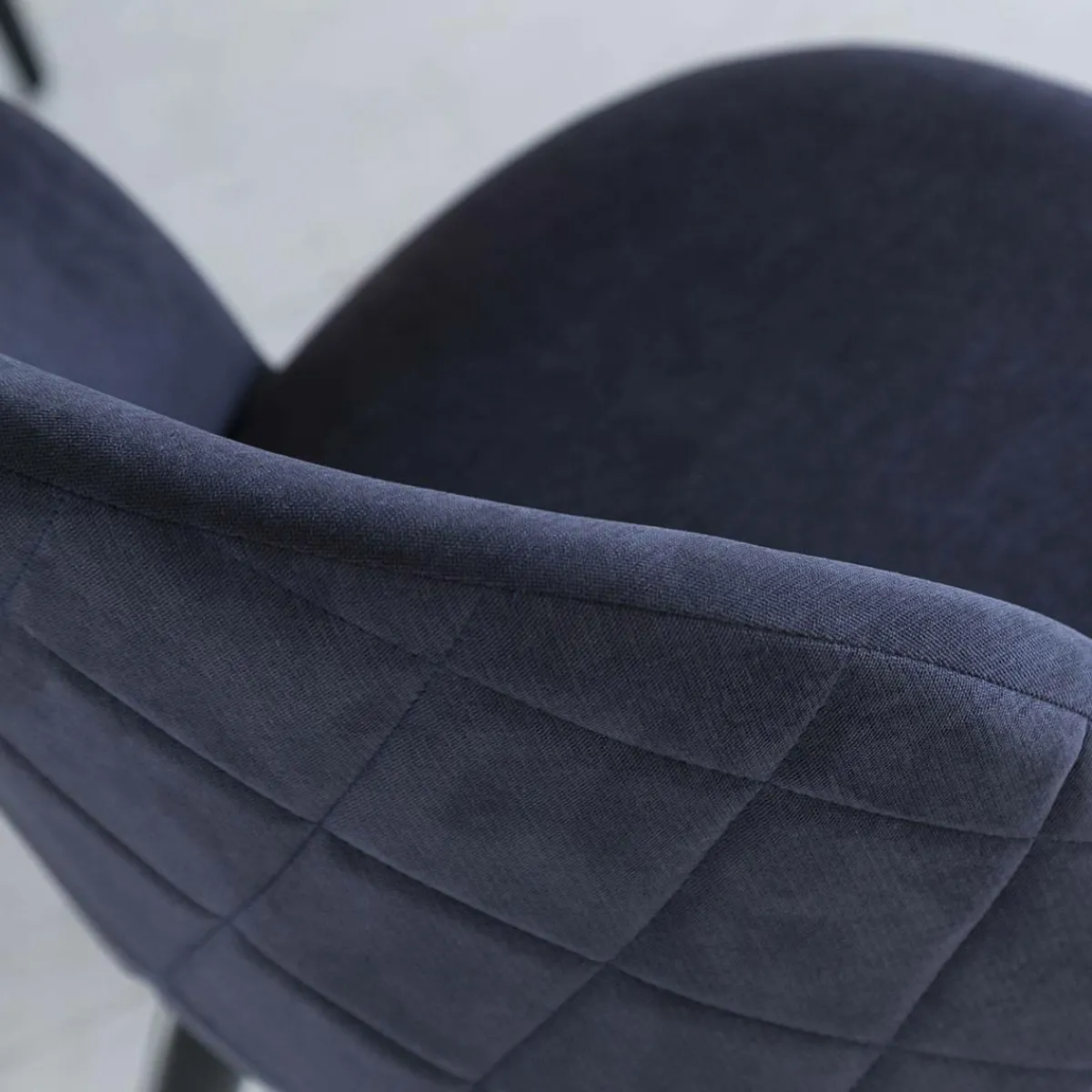 Made in Meubles Chaise en tissu bleu marine et métal Jasmine (lot de 2)