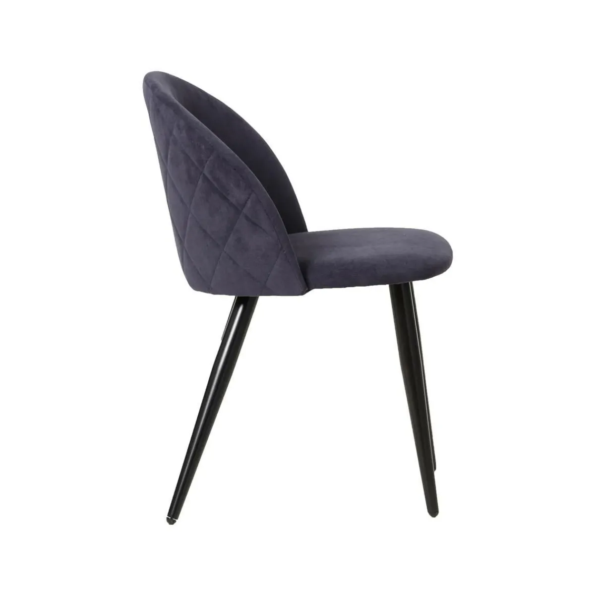 Made in Meubles Chaise en tissu bleu marine et métal Jasmine (lot de 2)