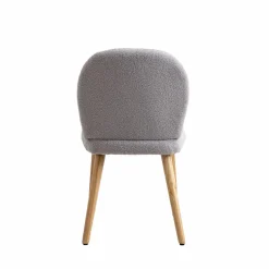 Made in Meubles Chaise en tissu bouclette grise Ayse (lot de 2)