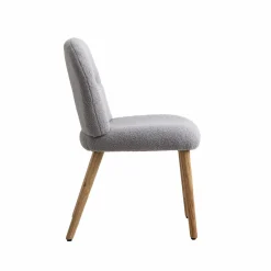 Made in Meubles Chaise en tissu bouclette grise Ayse (lot de 2)