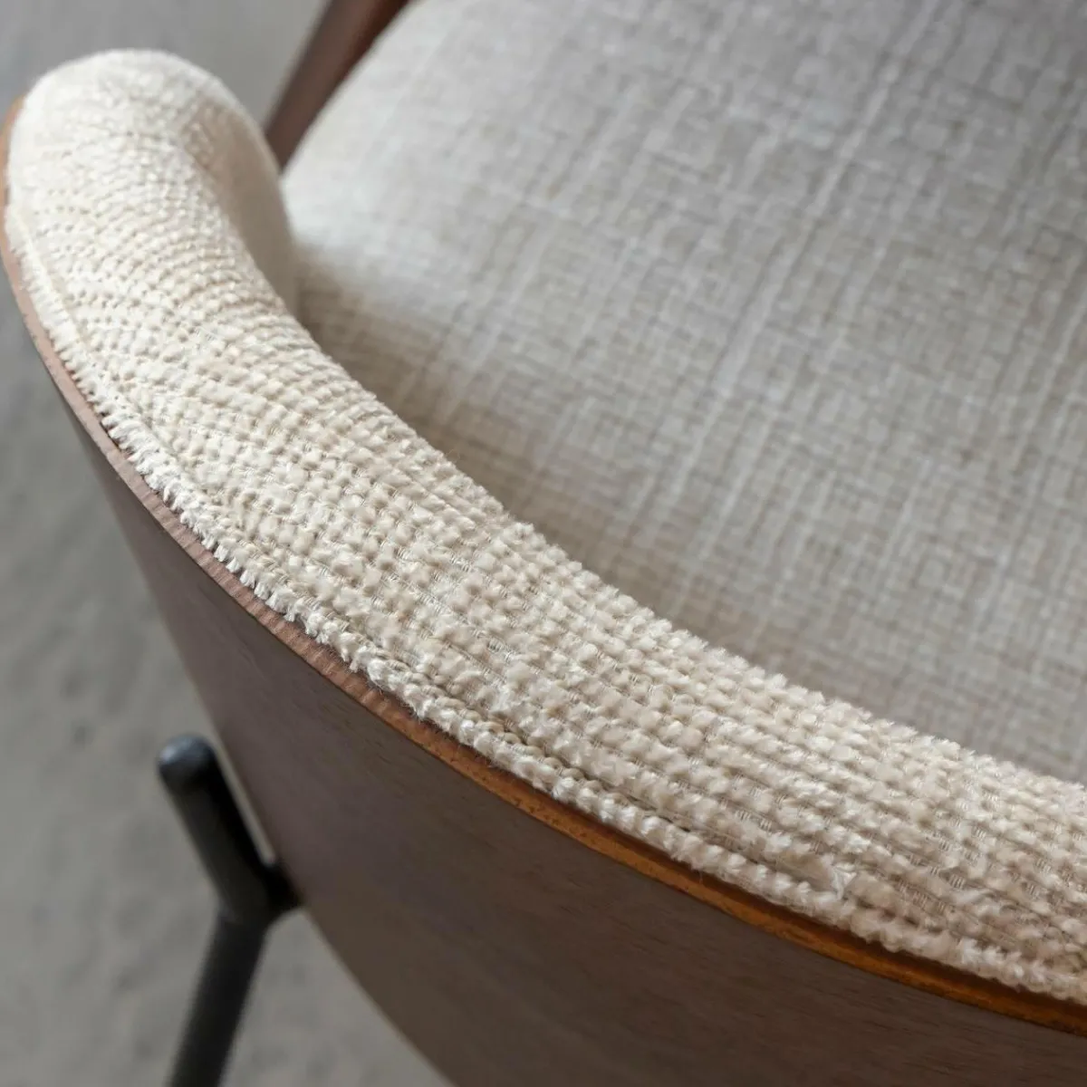 Made in Meubles Chaise en tissu écru et métal Nyssa (lot de 2)