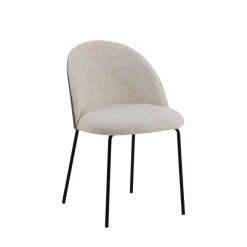 Made in Meubles Chaise en tissu écru et métal Nyssa (lot de 2)