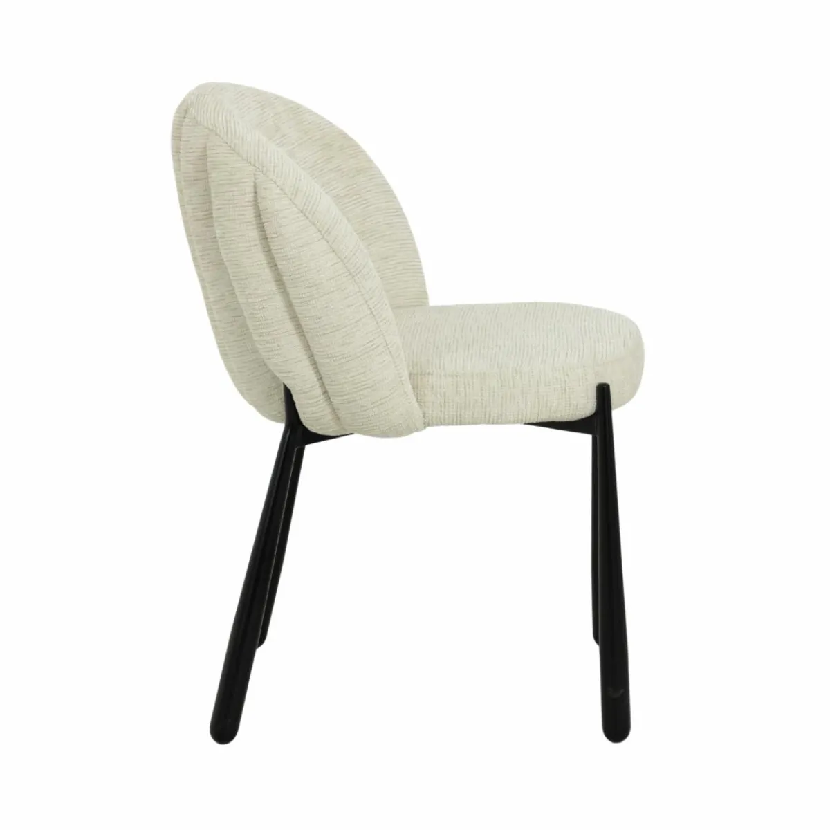 Made in Meubles Chaise en tissu écru et pieds en métal Ondine (lot de 2)
