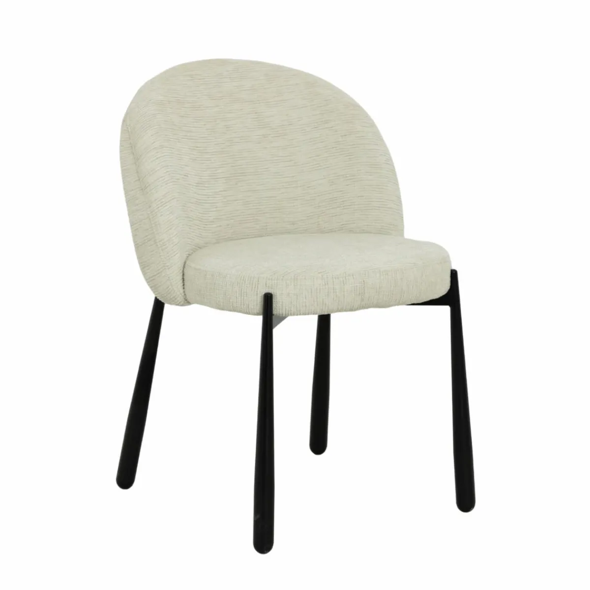 Made in Meubles Chaise en tissu écru et pieds en métal Ondine (lot de 2)