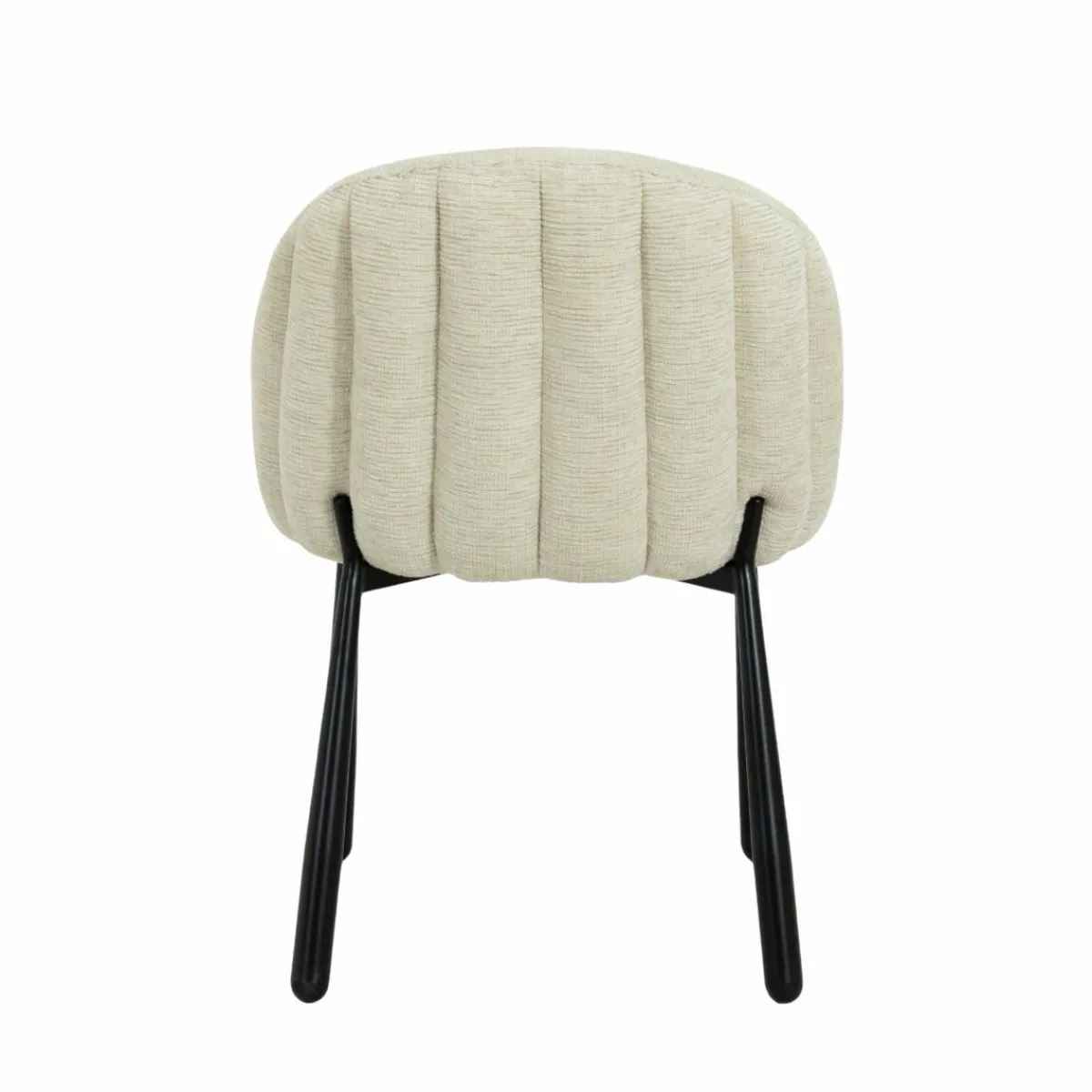Made in Meubles Chaise en tissu écru et pieds en métal Ondine (lot de 2)