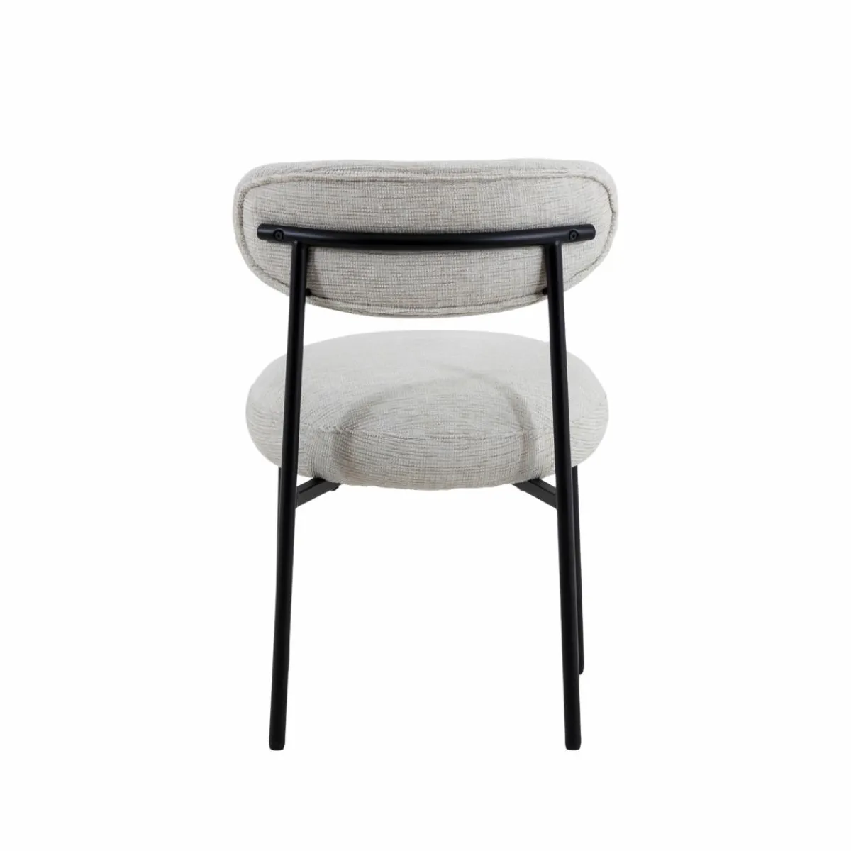 Made in Meubles Chaise en tissu écru et pieds en métal noir Janis (lot de 2)