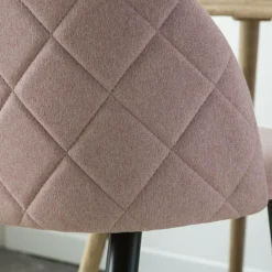 Made in Meubles Chaise en tissu rose pâle et métal Jasmine (lot de 2)