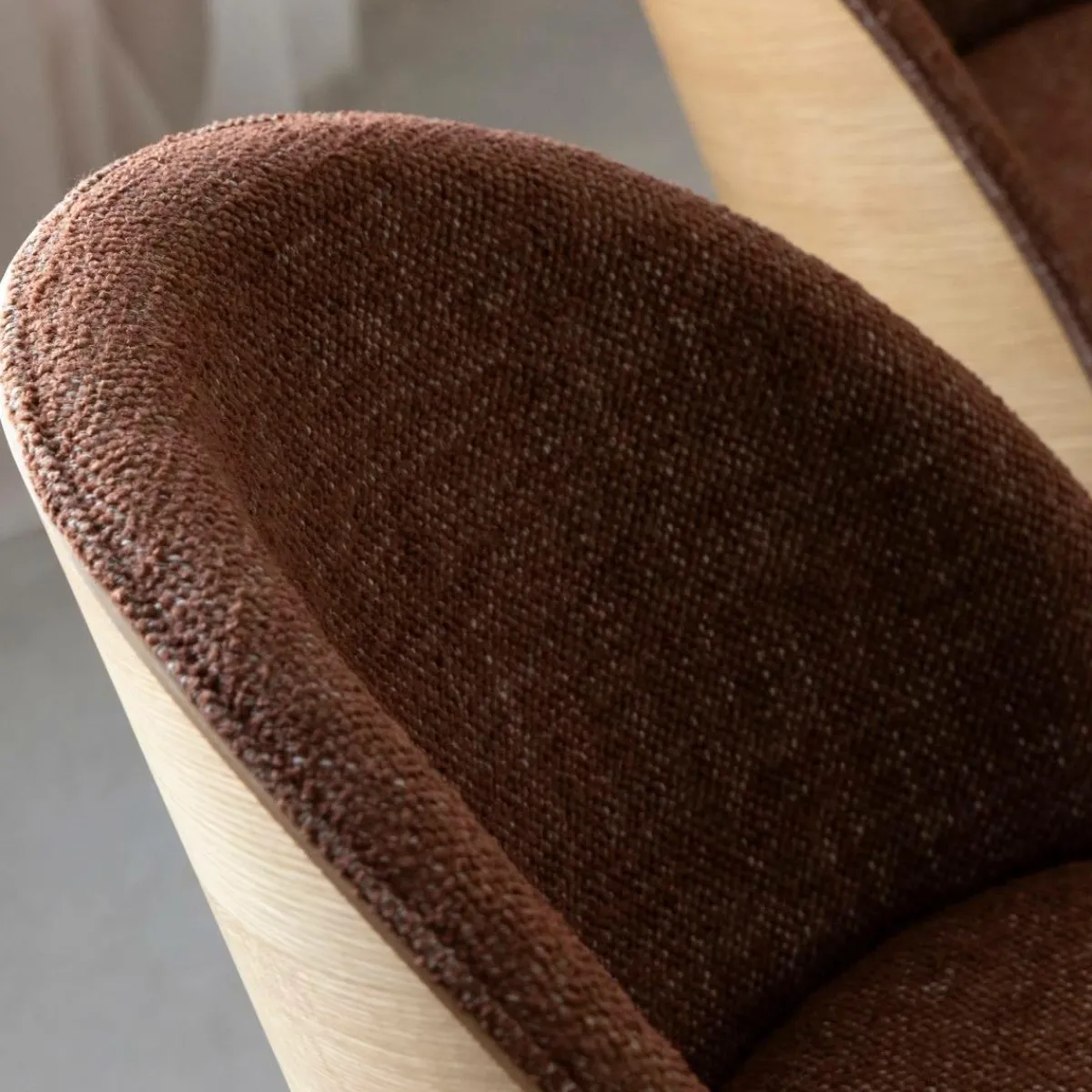 Made in Meubles Chaise en tissu terracotta et bois clair Nyssa (lot de 2)