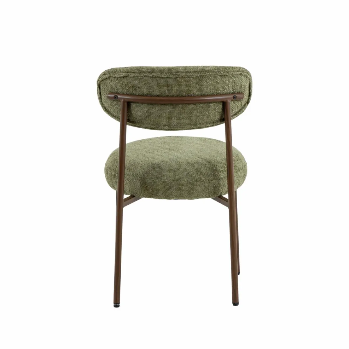 Made in Meubles Chaise en tissu vert et métal effet bois Janis (lot de 2)
