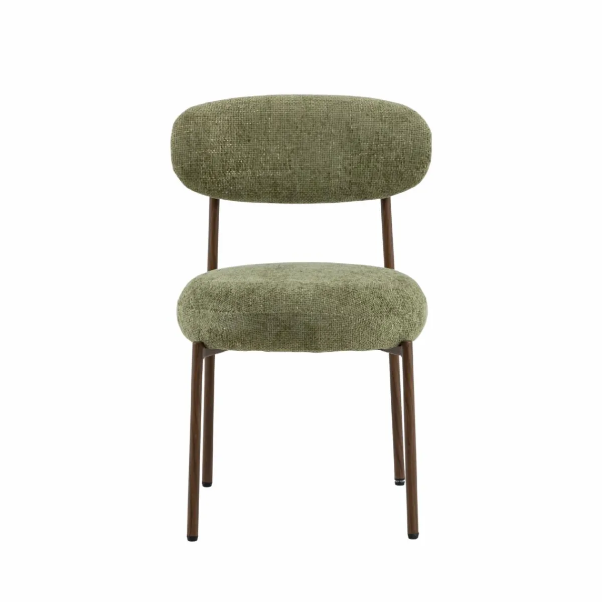 Made in Meubles Chaise en tissu vert et métal effet bois Janis (lot de 2)