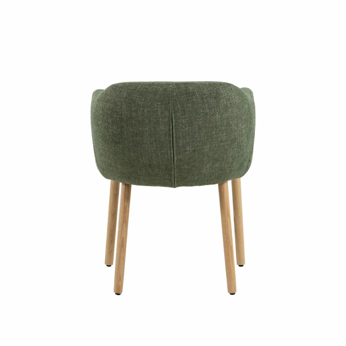 Made in Meubles Chaise en tissu vert et pieds en bois Solène (lot de 2)