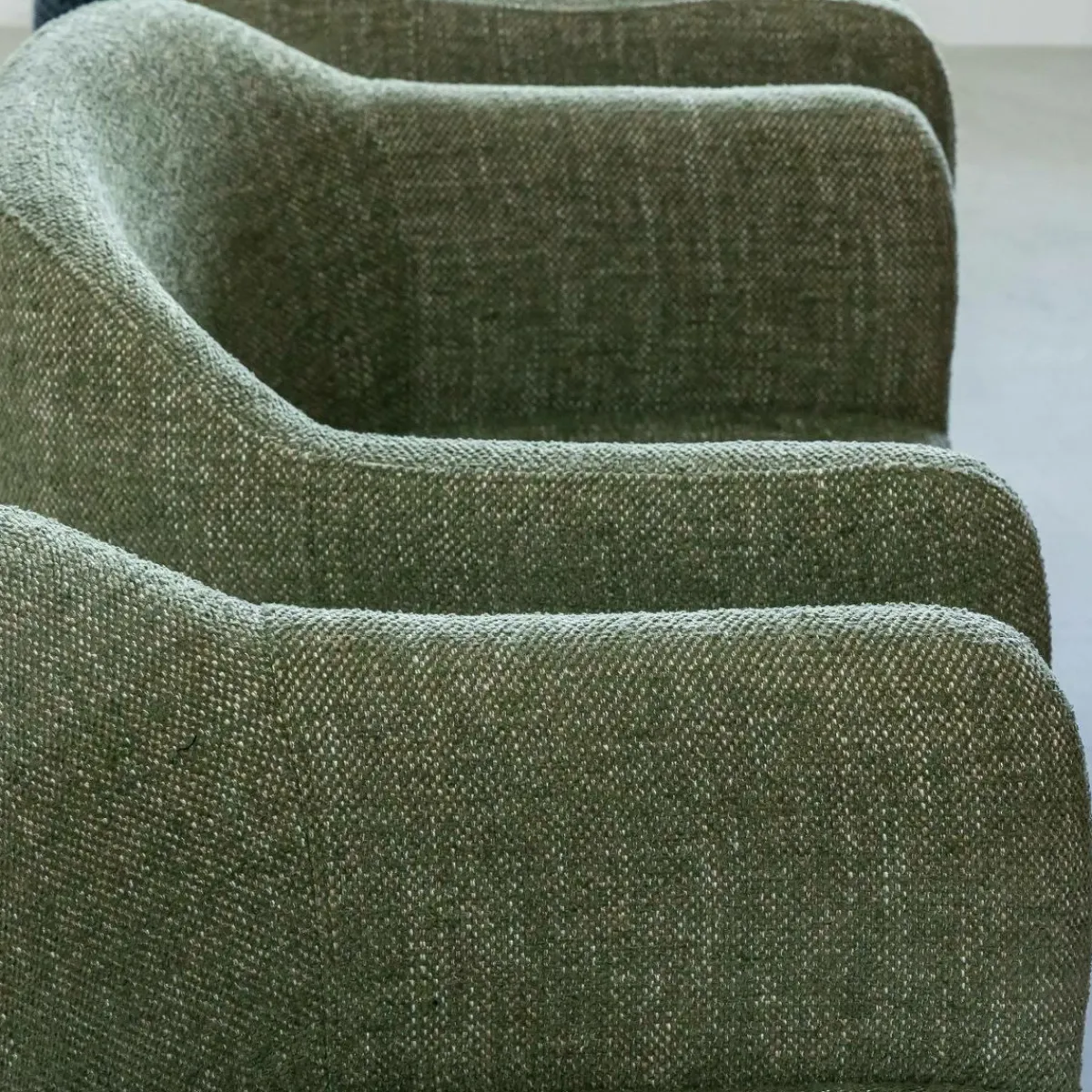 Made in Meubles Chaise en tissu vert et pieds en bois Solène (lot de 2)