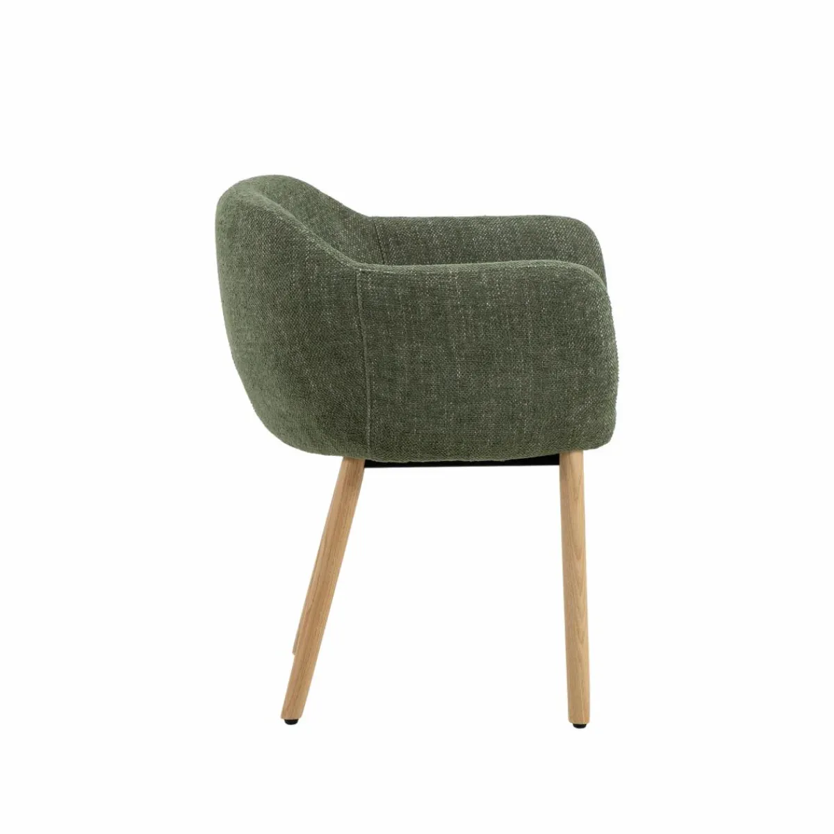 Made in Meubles Chaise en tissu vert et pieds en bois Solène (lot de 2)