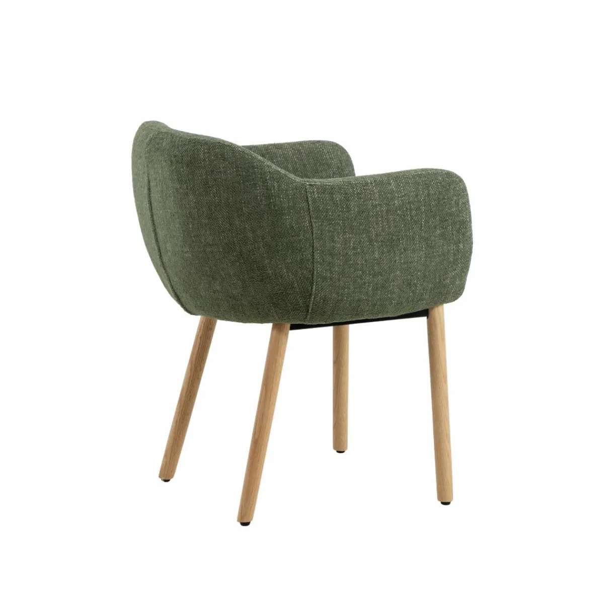 Made in Meubles Chaise en tissu vert et pieds en bois Solène (lot de 2)