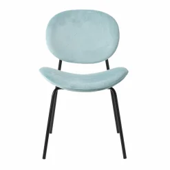 Made in Meubles Chaise en velours bleu turquoise Sohane (lot de 2)