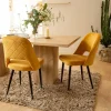 Made in Meubles Chaise en velours moutarde Rumba (lot de 2)
