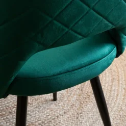 Made in Meubles Chaise en velours vert Rumba (lot de 2)