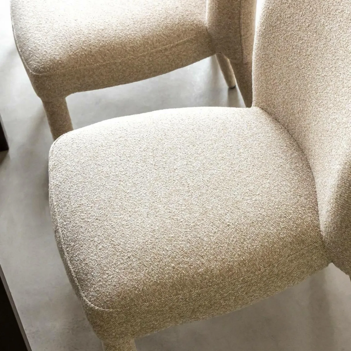 Made in Meubles Chaise intégralement en tissu écru Doris (lot de 2)