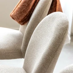Made in Meubles Chaise intégralement en tissu écru Doris (lot de 2)