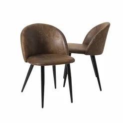 Made in Meubles Chaise marron chocolat Jasmine (lot de 2)