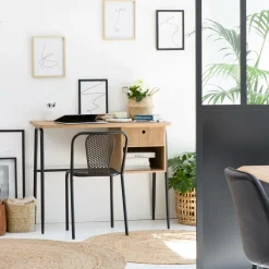 Made in Meubles Chaise perforée en métal noir Julien (lot de 2)