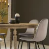Made in Meubles Chaise scandinave en velours gris Copenhague (lot de 2)