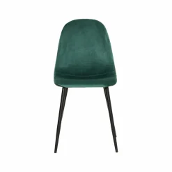 Made in Meubles Chaise scandinave en velours vert Copenhague (lot de 2)