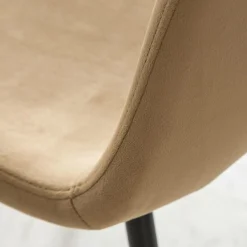 Made in Meubles Chaise scandinave en velours marron café Copenhague (lot de 2)