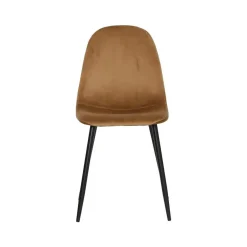 Made in Meubles Chaise scandinave en velours marron café Copenhague (lot de 2)