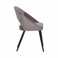 Made in Meubles Chaise style fauteuil en velours gris souris Elouan (lot de 2)