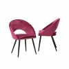 Made in Meubles Chaise style fauteuil en velours rose framboise Elouan (lot de 2)