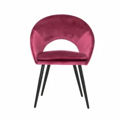 Made in Meubles Chaise style fauteuil en velours rose framboise Elouan (lot de 2)