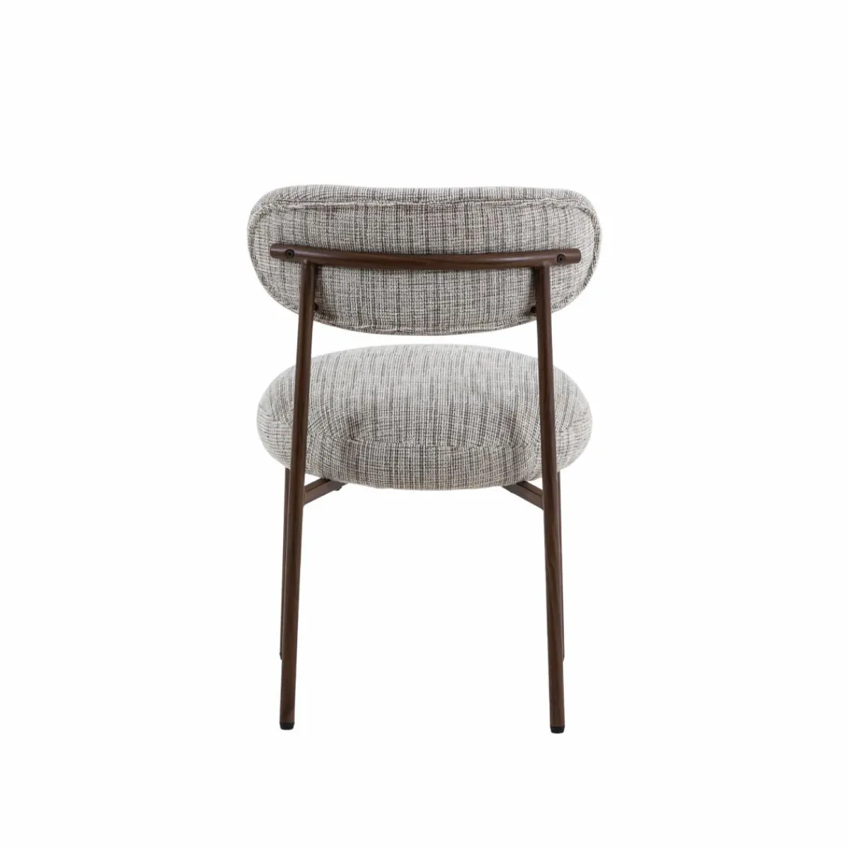 Made in Meubles Chaise tissu écru chiné taupe pieds métal effet bois Janis (lot de 2)