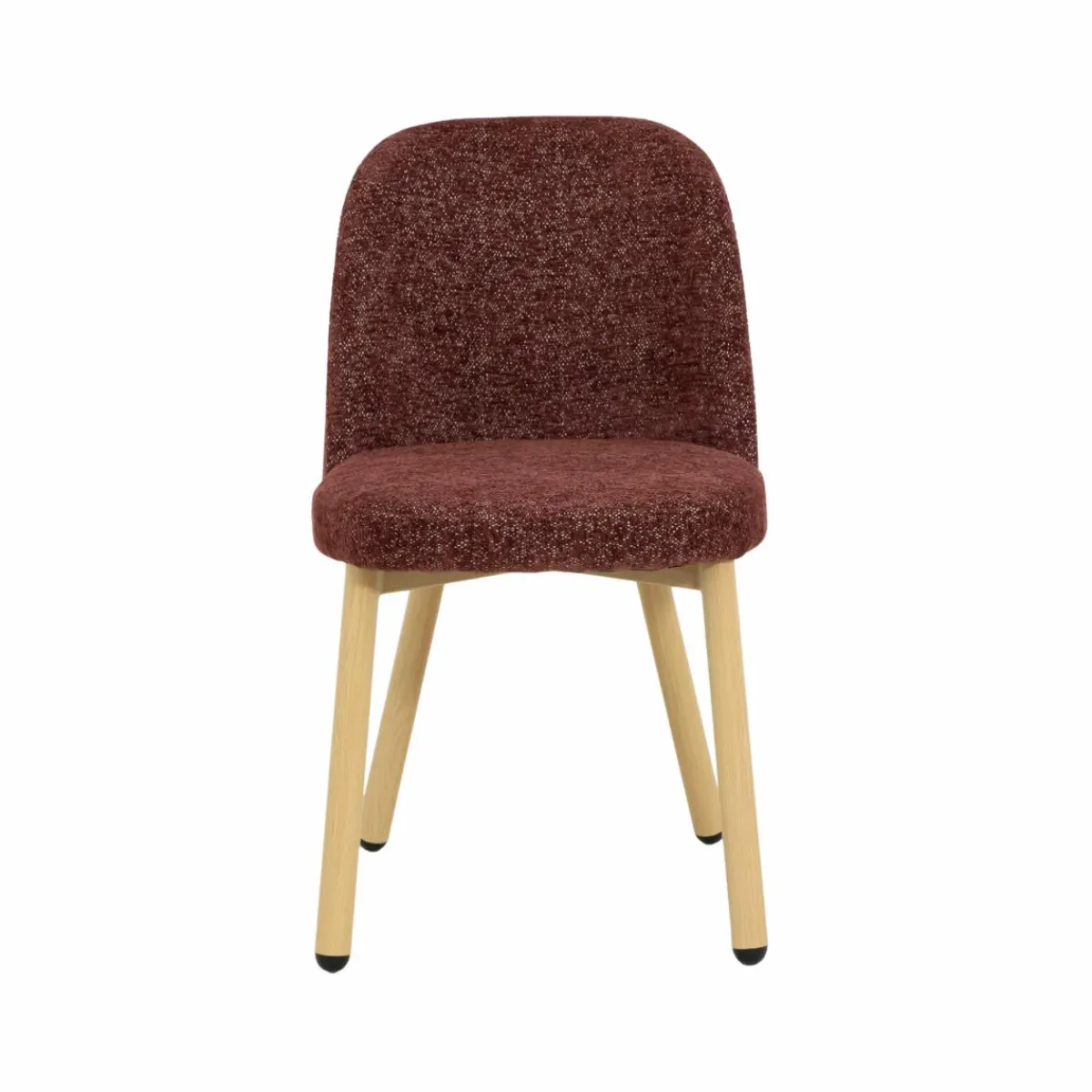 Made in Meubles Chaise tissu terracotta et pieds en métal effet bois Vilma (lot de 2)