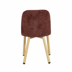 Made in Meubles Chaise tissu terracotta et pieds en métal effet bois Vilma (lot de 2)