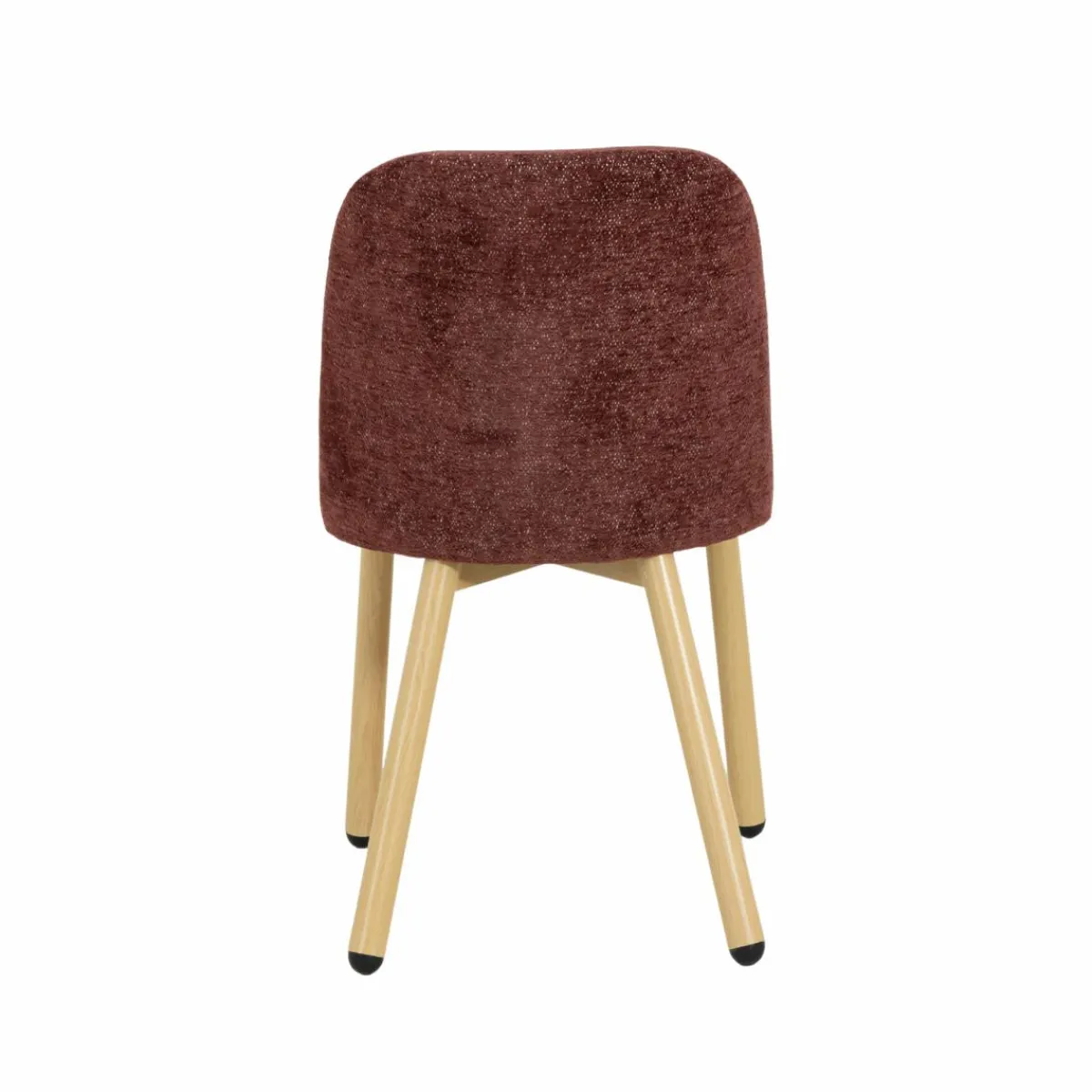 Made in Meubles Chaise tissu terracotta et pieds en métal effet bois Vilma (lot de 2)
