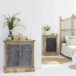 Made in Meubles Chevet en bois de manguier Sahara