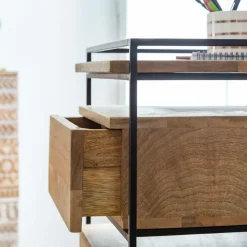 Made in Meubles Chiffonnier en bois de manguier et métal Haïcé