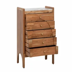 Made in Meubles Chiffonnier en marbre et bois d'acacia Calix