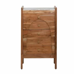 Made in Meubles Chiffonnier en marbre et bois d'acacia Calix