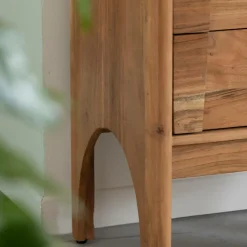 Made in Meubles Chiffonnier en marbre et bois d'acacia Calix
