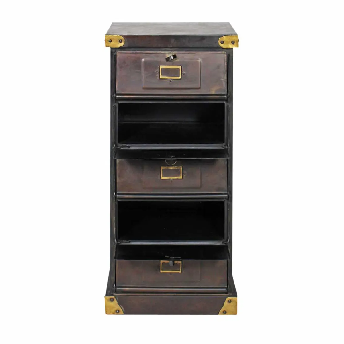 Made in Meubles Chiffonnier en métal 5 tiroirs Eugénie