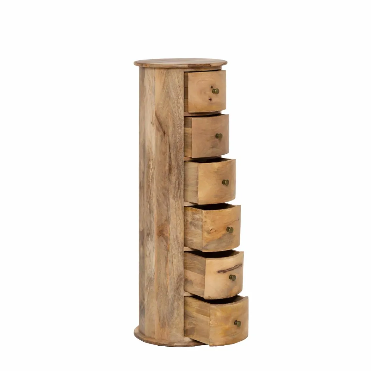 Made in Meubles Chiffonnier rond en bois de manguier Maëva