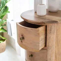 Made in Meubles Chiffonnier rond en bois de manguier Maëva