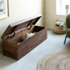 Made in Meubles Coffre banc en bois de manguier foncé Babeth